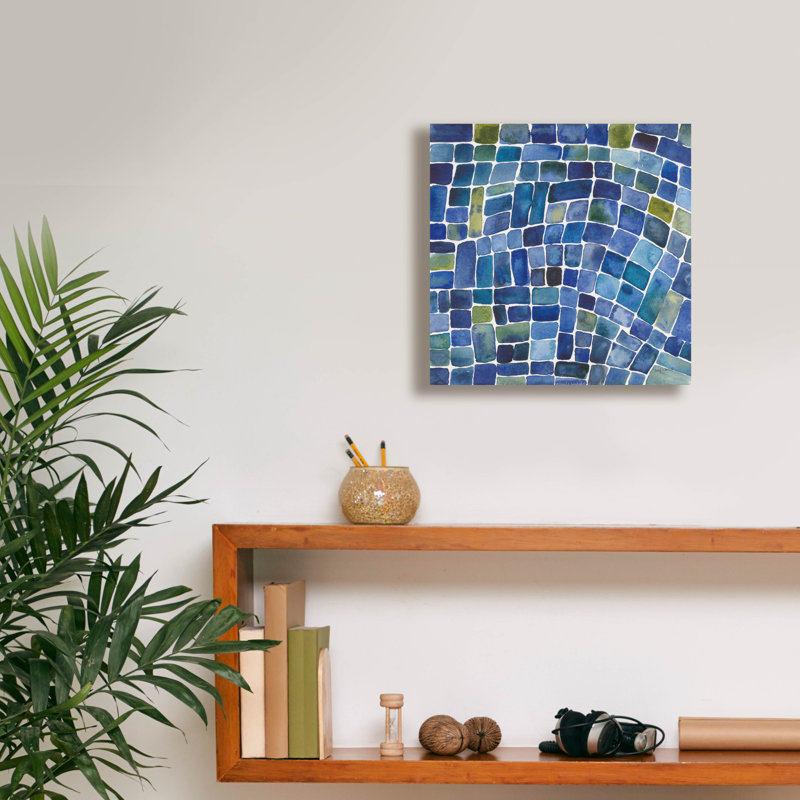 «Sea Glass 1» par Cheryl Warrick, art mural sur toile, H 12 po x l 12 po
