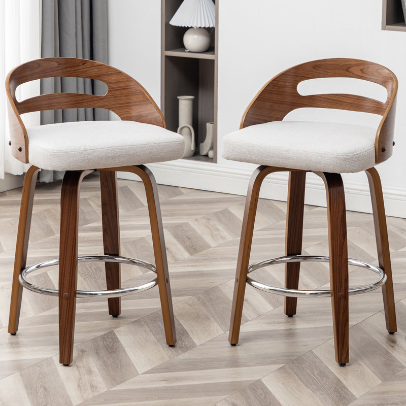 Swivel Bar Stool, Beige, Counter Stool (66cm Seat Height)