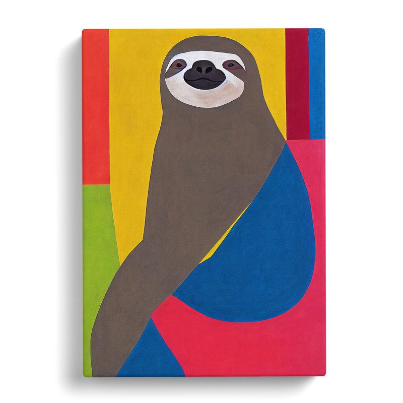 Abstract Sloth - Wrapped Canvas, 76cm H x 50cm W x 3cm D