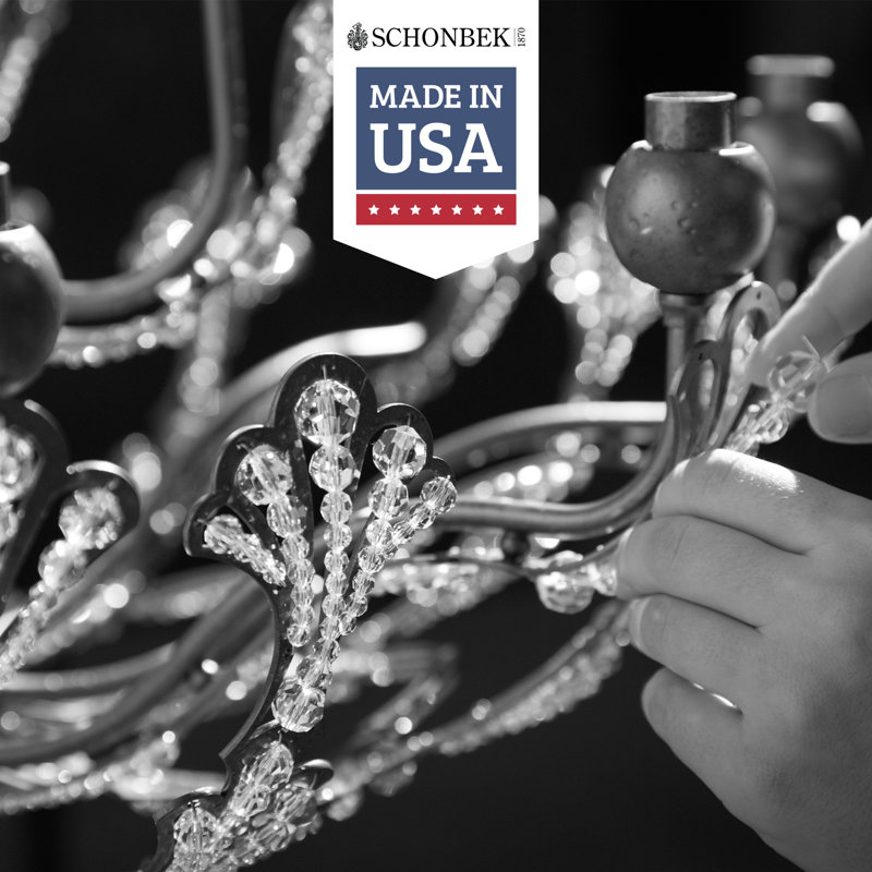 Black 15-Light Crystal Chandelier with Clear Radiance Crystals