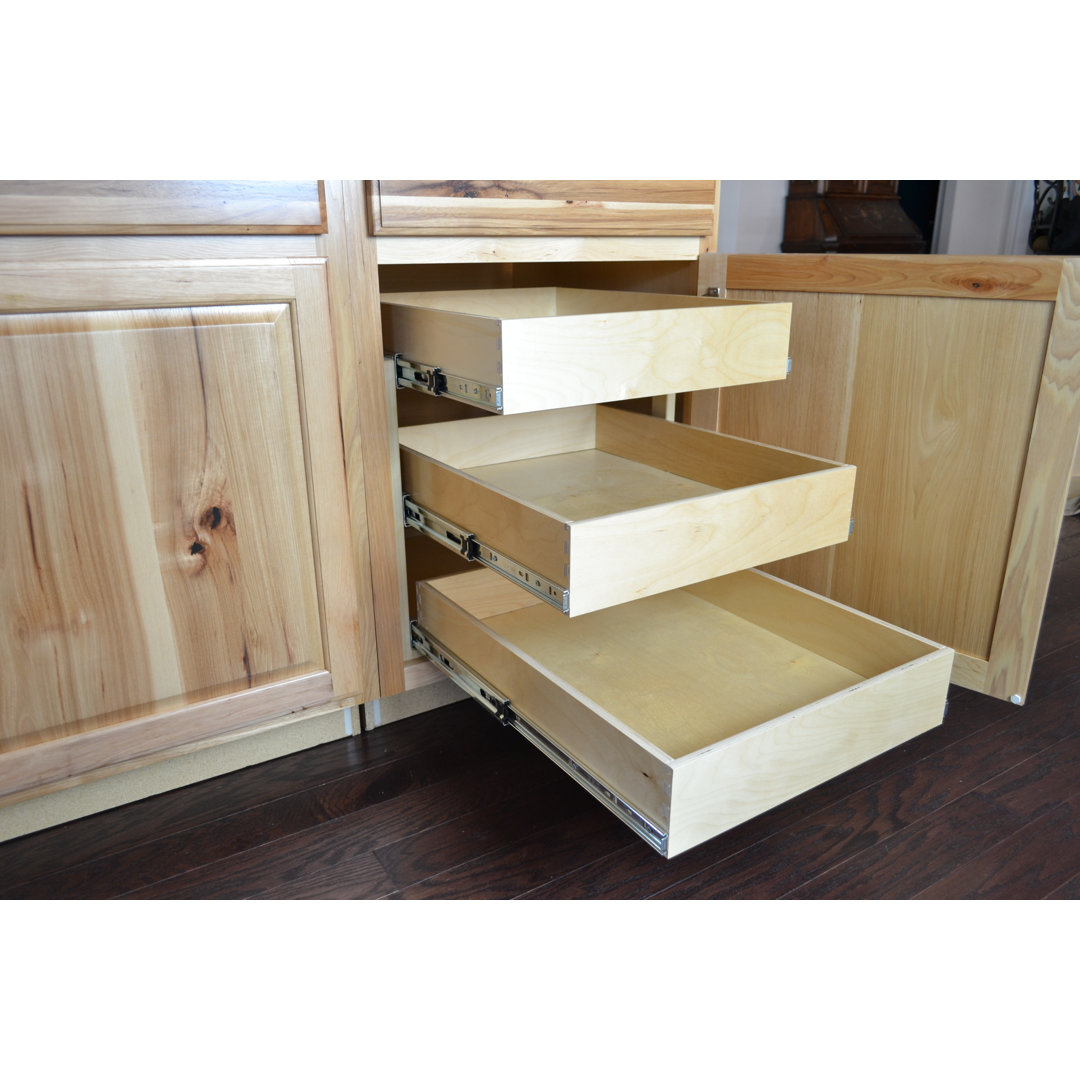 Pre-Assembled Dovetailed 4" Triple Drawer Pull Out Unit with Deluxe Frame Kit (19" H 22" D) Interior Cabinet Solutions 