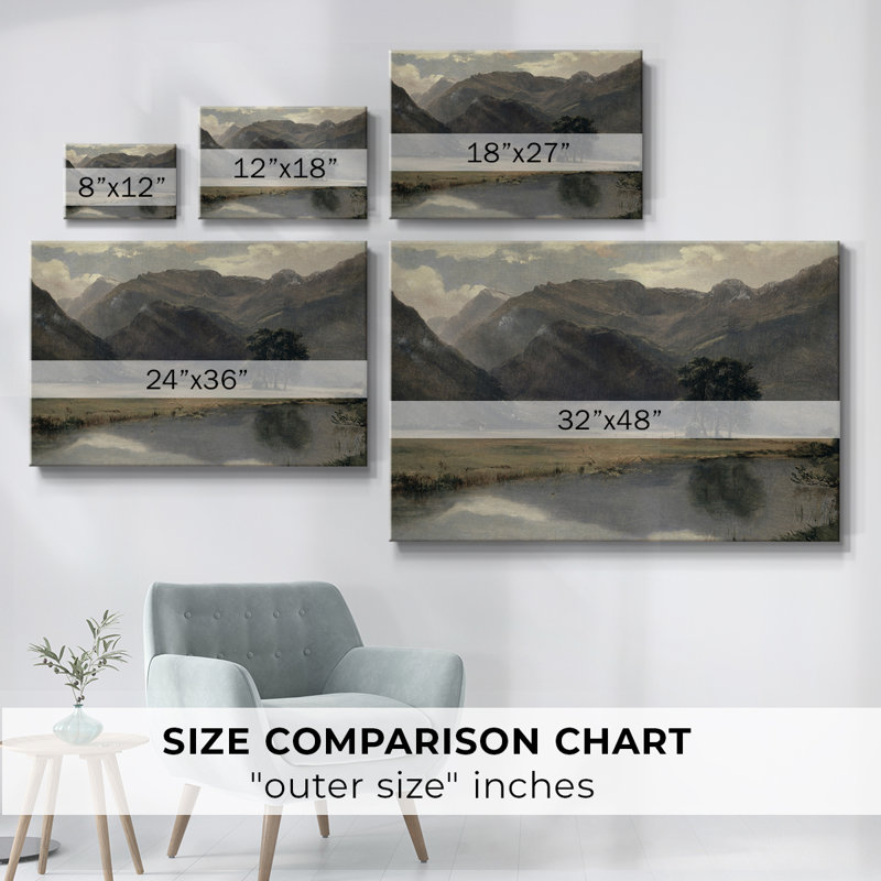 Paysage rétro - XLV III, Toile tendue, H 19 po x l 28 po x P 1,5 po