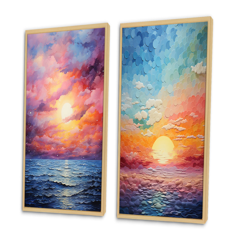 «Colorful Sky Photo Harmony Of», 2 pièces, Encadrement brun, H 32 po x l 32 po