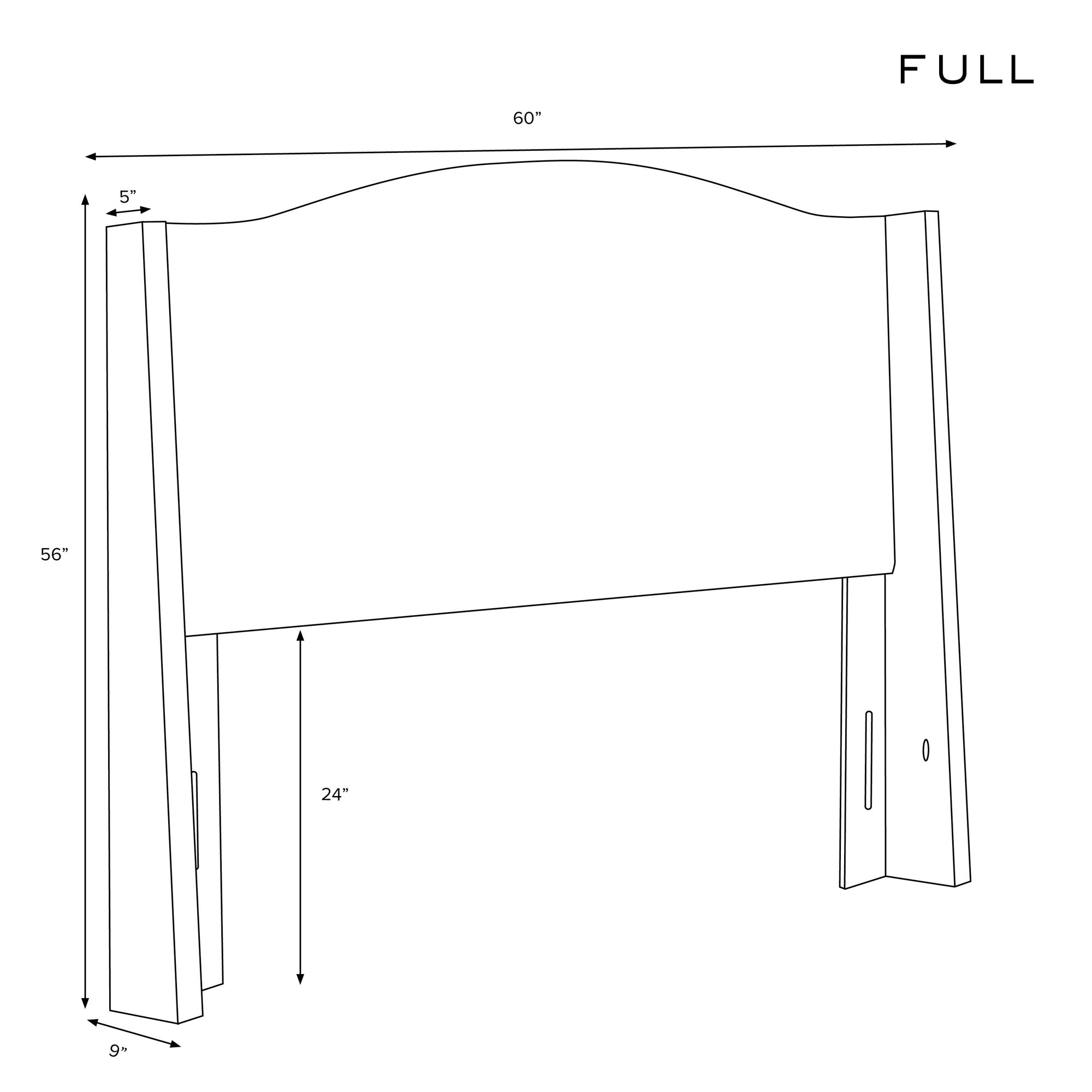 Byrd Upholstered Wingback Headboard, Full, Zuma Natural Textured Linen