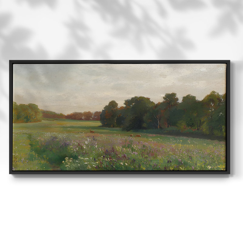 Série paysage - DCCxxvii - Toile tendue avec châssis encadré - Prêt à être accroché, H 21 po x l 41 po, Noir