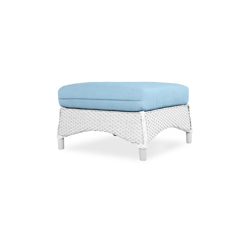Mandalay Outdoor Ottoman, Decorline Navy, White