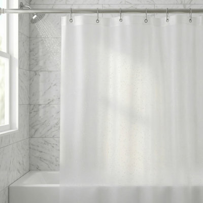  Premium PEVA Shower Curtain Liner White Color with Reinforced Header | 12 Metal Grommets | Waterproof 70x72 | Heavy Duty Bathroom Liner