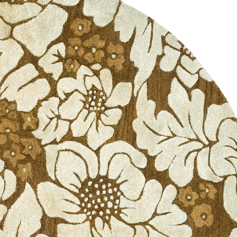 Soho Hand Tufted Wool & Viscose Floral Rug, Round 6'