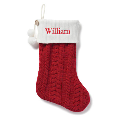 Cable Knit with Custom Name Stocking