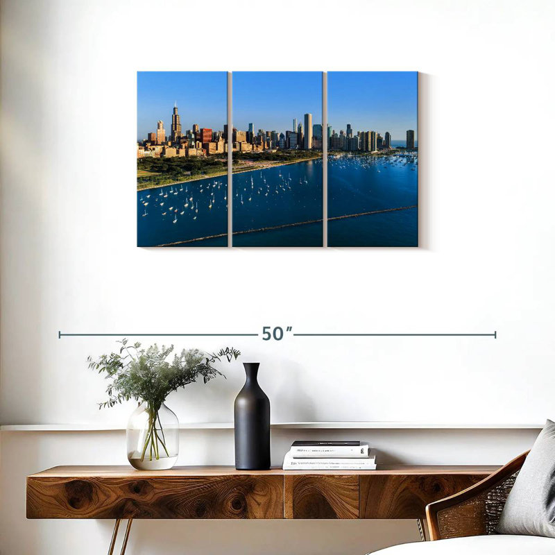 Rorry Monroe Harbor Aerial, 20" H x 33" W
