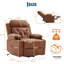 Fauteuil inclinable électrique surdimensionné avec fonction de levage et massage chauffant, en cuir PU marron