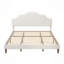 Lit plateforme tapissier avec tête de lit ajustable, rembourré en tissu de lin, lit plateforme de style simple et moderne sans sommier, assemblage facile-1638075083
