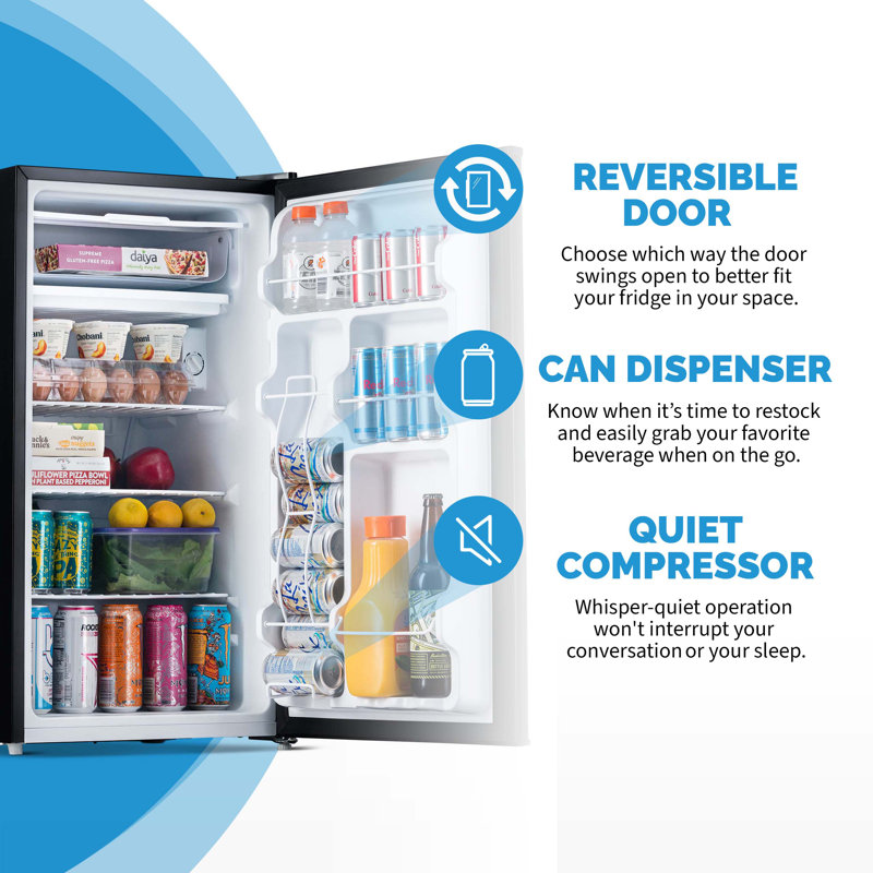 Compact Silver Energy Star Mini Refrigerator with Freezer