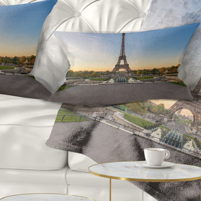 Coussin lombaire cityscape tour à soleil de paris