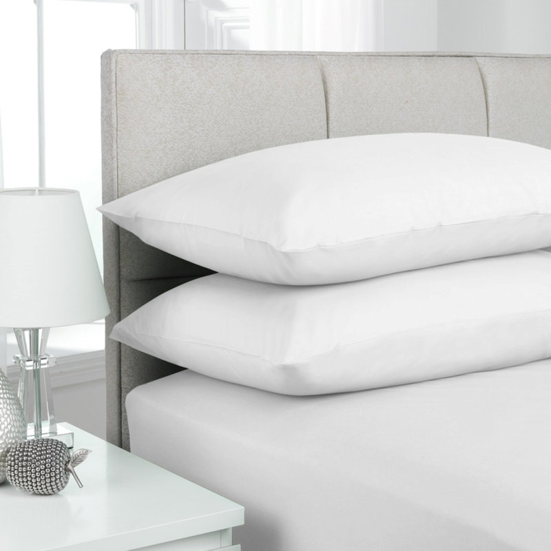 Castille Super Soft Plain Blend Microfiber Housewife Pillowcase, White