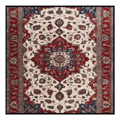 Tapis persan noir lavable à la machine