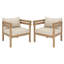 Chaise d'appoint d'extérieur moderne en bois d'acacia avec coussins hydrofuges Darnell pour cour, porche, jardin et patio-131400998