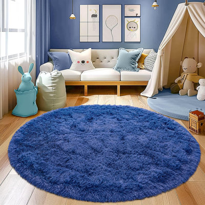 Solid Rug Soft Fluffy Sand blue Indoor Area Rug for Living Room Bedroom Nursery Kids Room