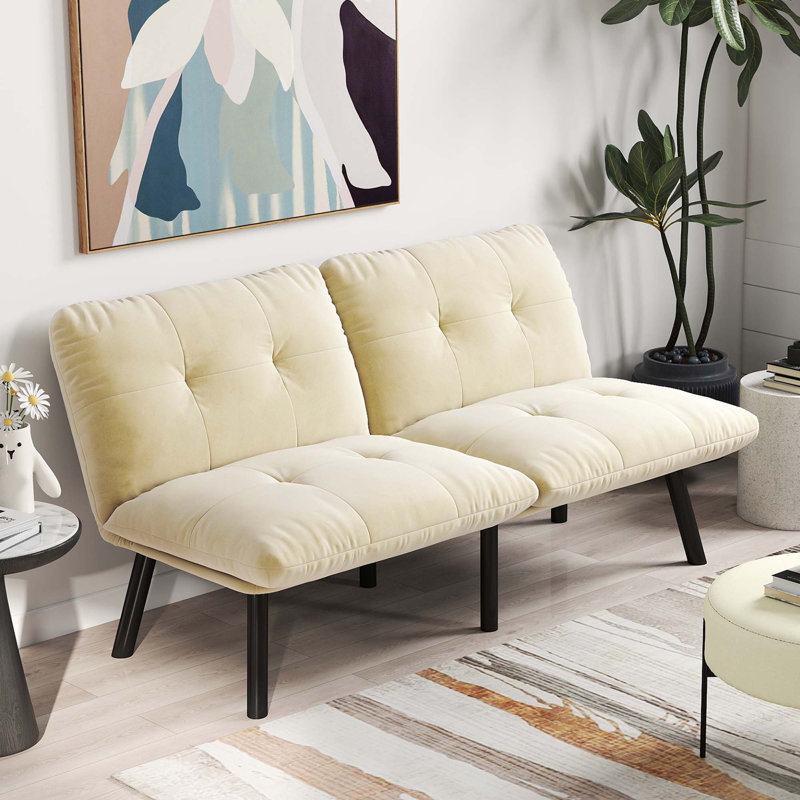 Convertible Folding Modern Sofa Bed, Cream
