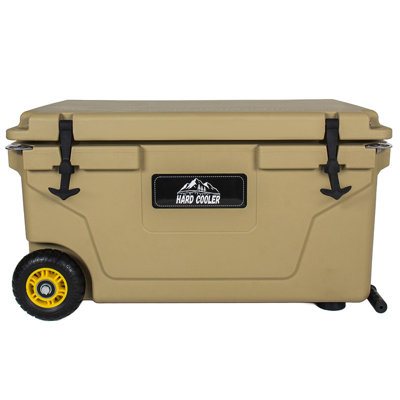 Glacière isotherme 65 oz kaki ultra-robuste, glacière portative à coque rigide avec rétention de glace de 6 jours pour le camping en plein air, la pêche à la traîne et le chantier