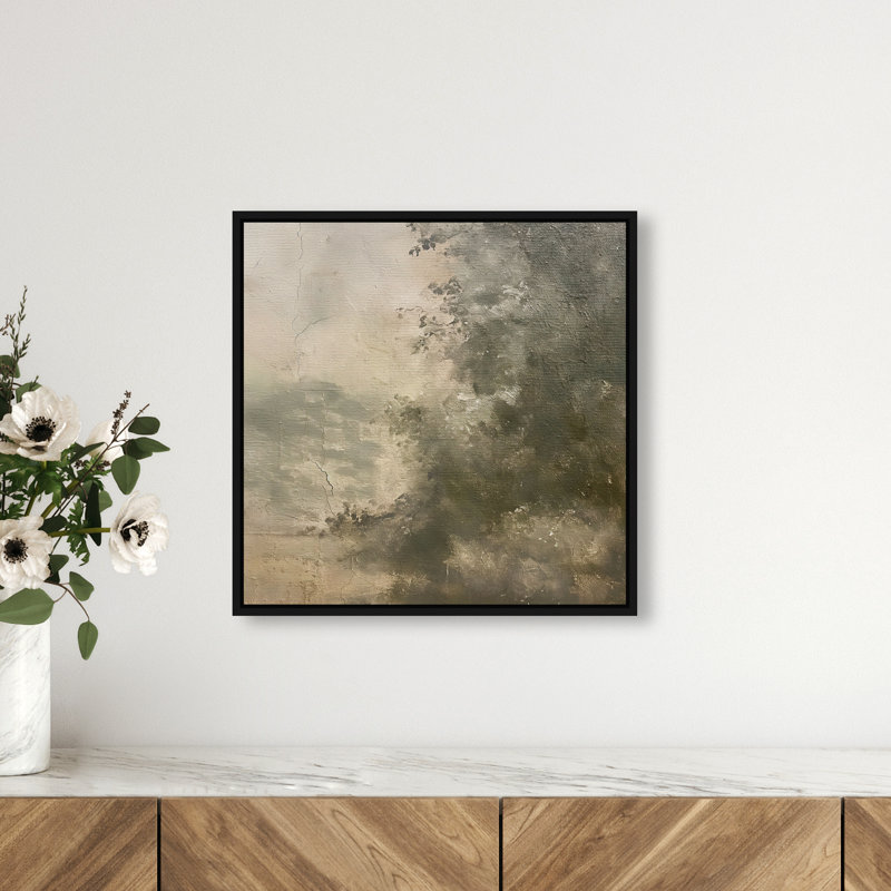 Crumbled Verdancy Canvas Landscape & Nature Print by Oliver Gal, Black Frame, 12 x 12, 17"H x 17"W, Black Frame
