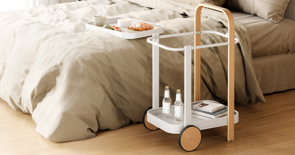 Umbra Bellwood Bar Cart at the bedroom