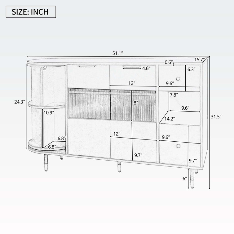 Mercer41 Vonetta Wood+metal+glass Accent Cabinet - Wayfair Canada