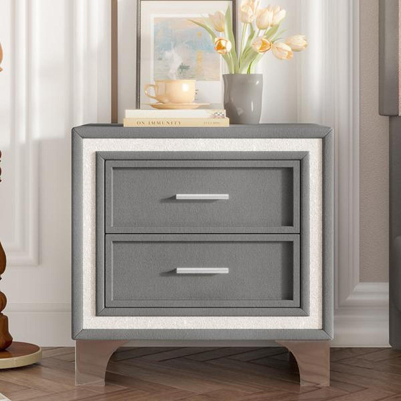 Table de chevet vintage Mid Century, Gris