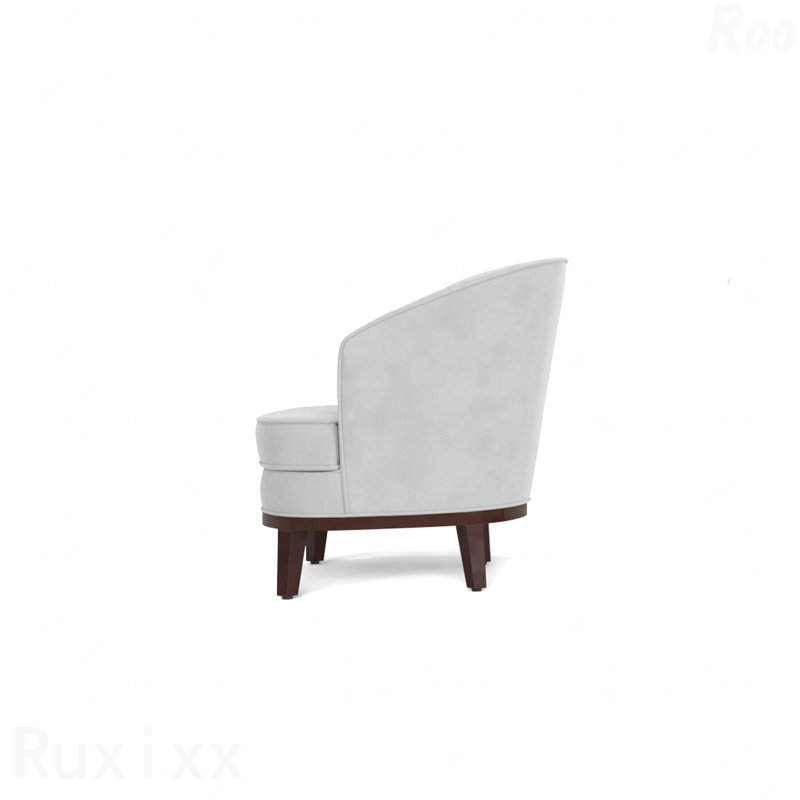 Chaise d'appoint cylindrique rembourrée Ava pour salon confortable, gris clair Ava, Gris clair