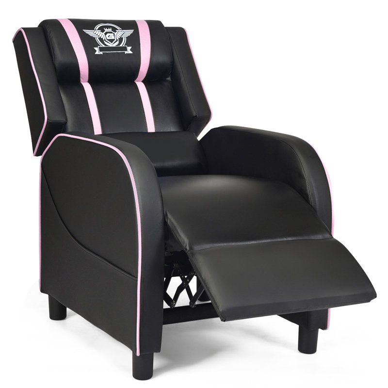 Costway Reclining Ergonomic PC & Racing Game Chair, Pink