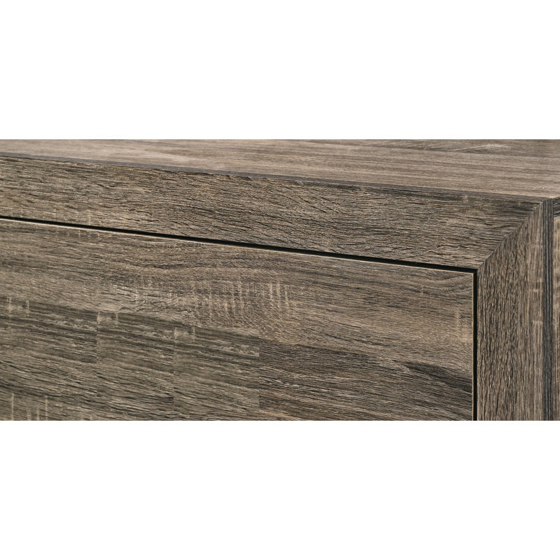 Magnifique meuble de chambre à coucher en bois gris avec lit à panneaux très grand 1 pièce, Très grand lit, Gris