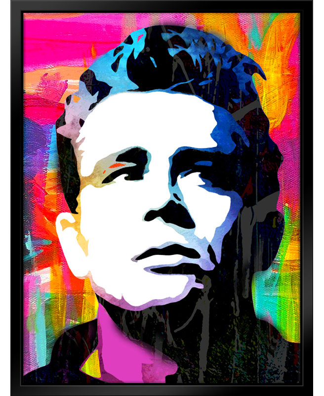 «James Dean Pop Art», estampe numérique sur toile avec cadre flottant vertical, H 16 po x l 13 po