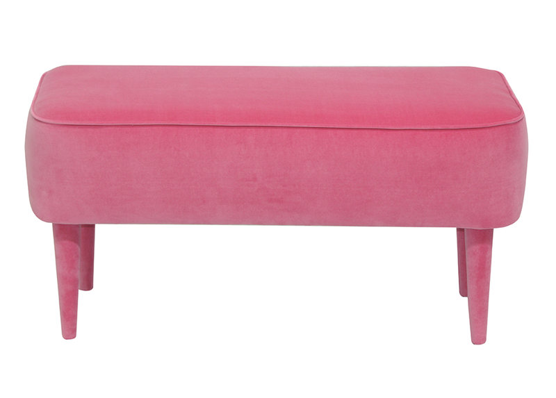 Pastel Upholstered Bench, Pink