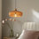 Luminaire suspendu 1 lumière tambour en bois