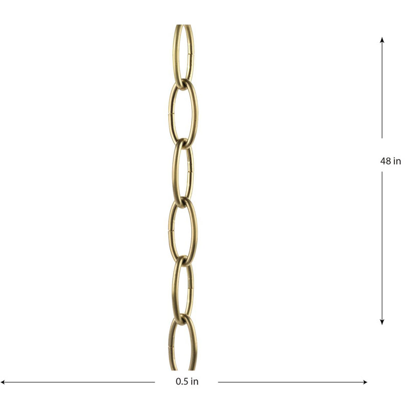 9-Gauge Chain, Gold, 48" H x 0.5" W
