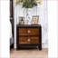 Table de chevet 2 tiroirs Acacia