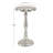 Hednesford Aluminum Metal Small Turned Pedestal Side End Silver Accent Table