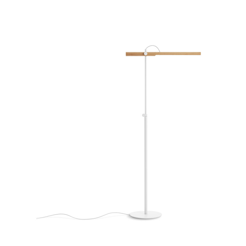 Type A LED Task Floor Lamp, White Oak, White