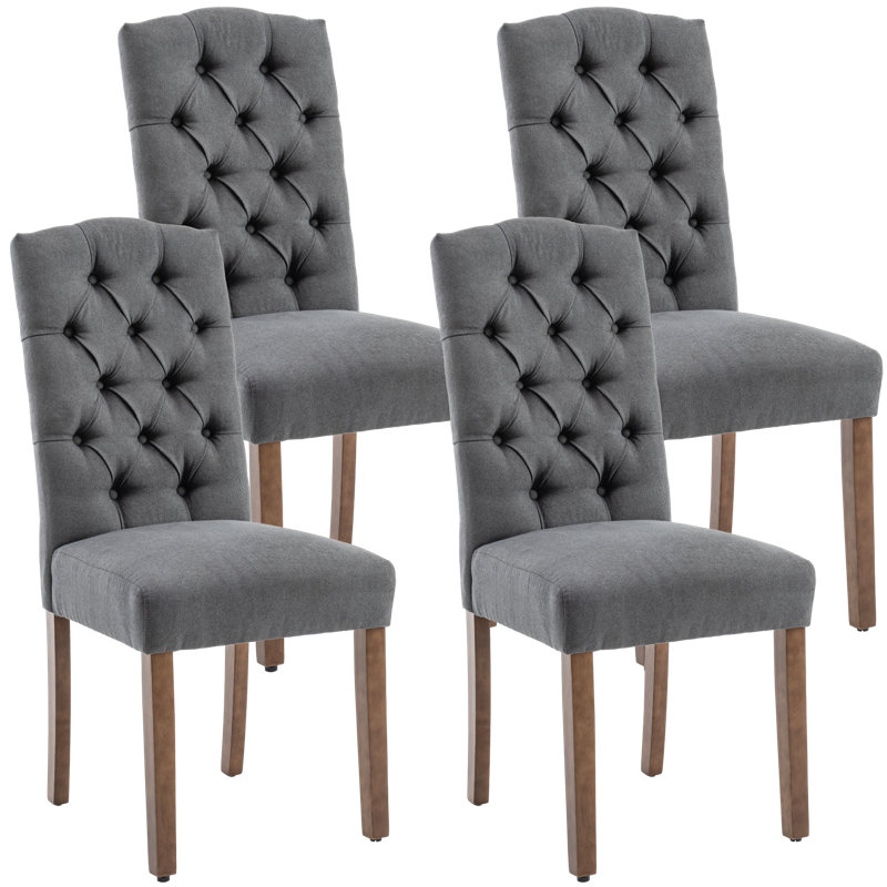 Luxueuse chaise de salle à manger capitonnée à boutons modernes pour salle à manger et cuisine, siège rembourré et rembourré pour plus de confort