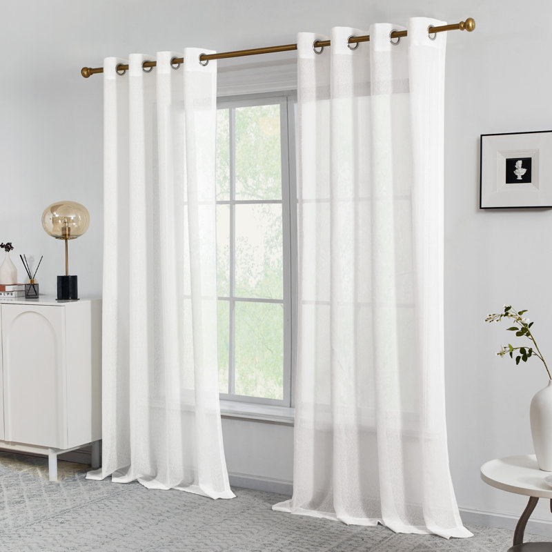 Light & Airy Privacy Semi Sheer Grommet Curtains (Set Of 2), 52" W x 84" L