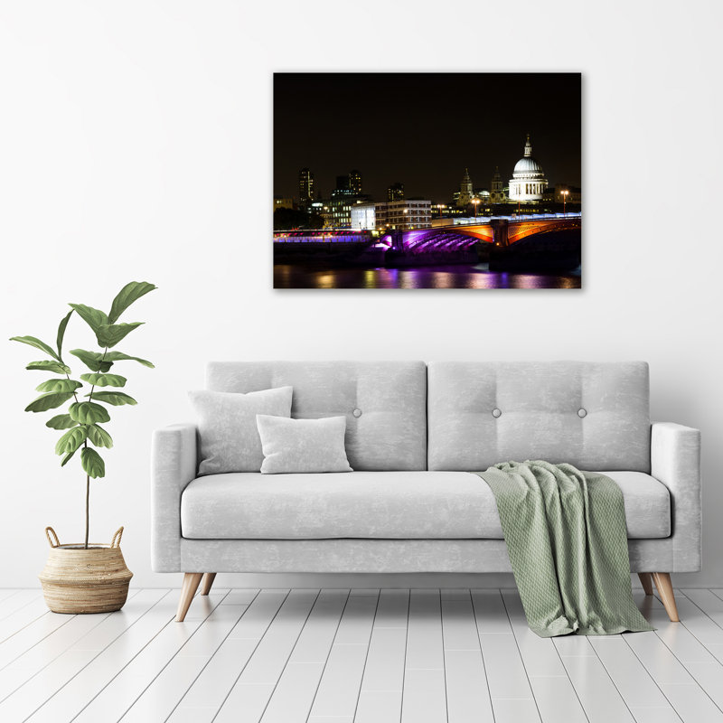 Bridge At Night - Unframed Art Prints on Glass