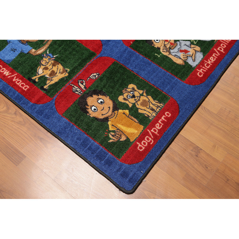 Tapis bleu en laine de velours Kilmersdon