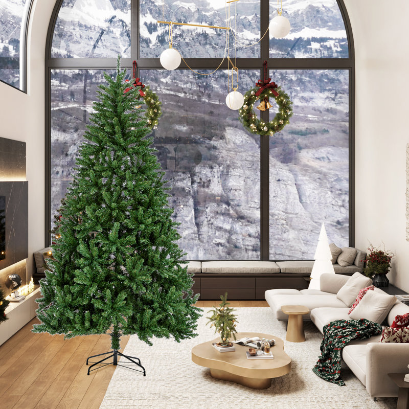 Arbre de Noël 7,5 pi pré-éclairé en PVC, arbre de Noël artificiel à changement de couleur RVB, 7.5ft