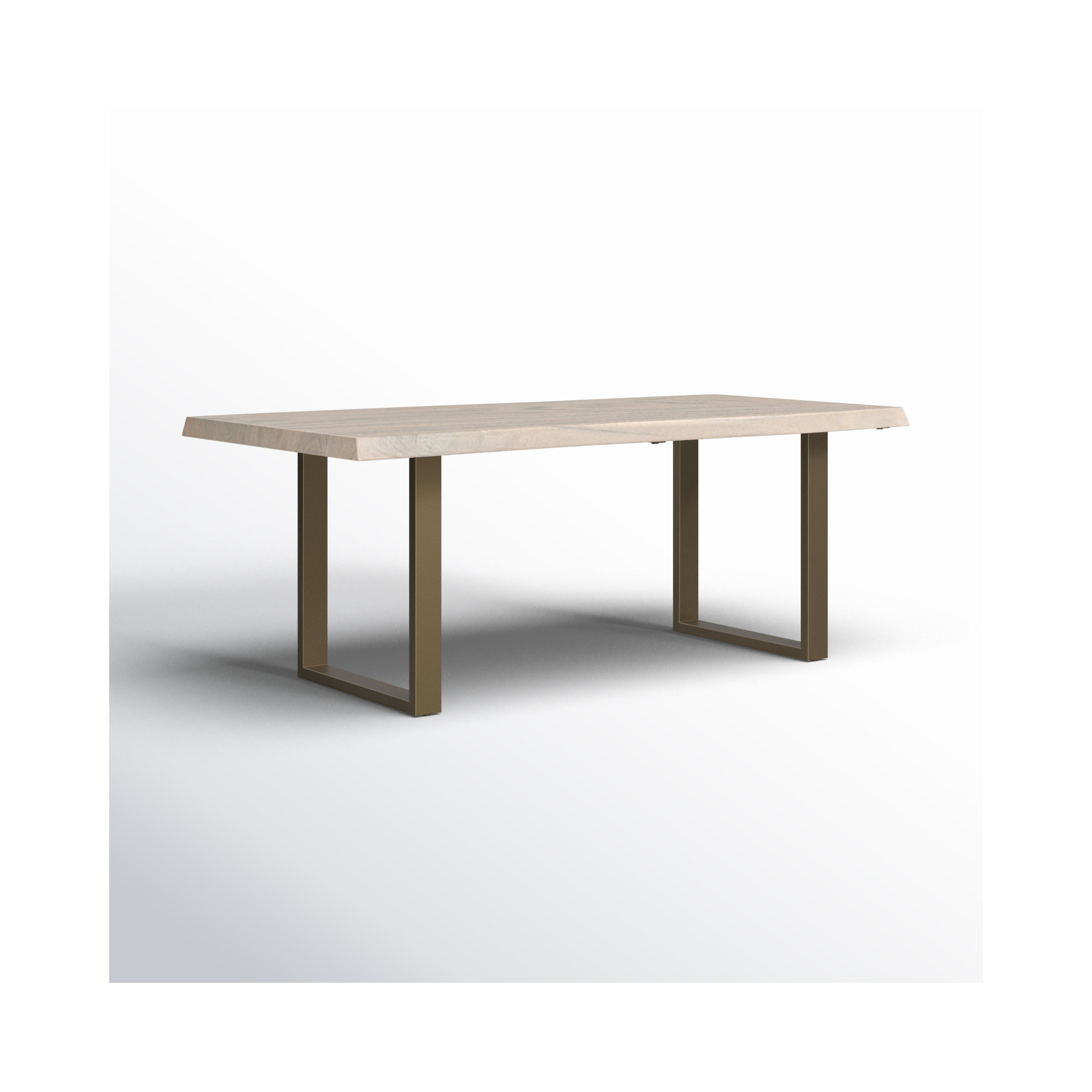 Colin Dining Table, 29.75"H x 79"L x 40"W, Black, White Wash