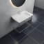 Gloss White Fireclay Rectangular Console Bathroom Sink with Overflow-49500073-119167067