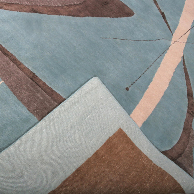 Mid-Century Modern Handmade Kilim Silk and Wool Geometric Area Rug, Rectangle 10' x 14'