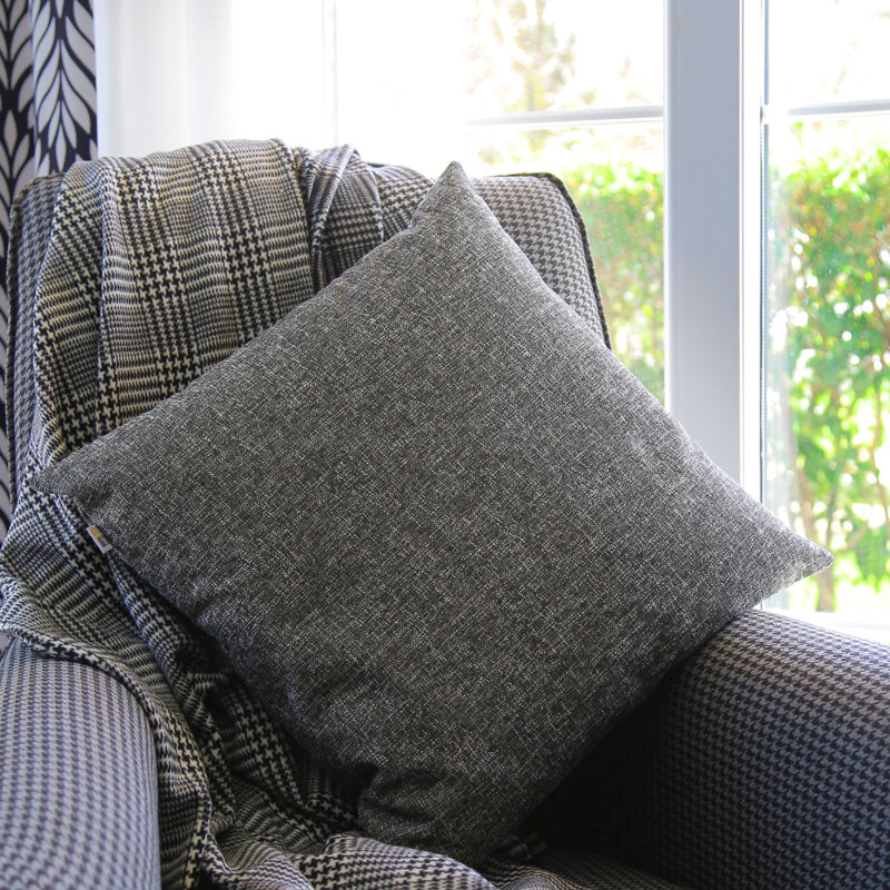 Housse et insert de coussin intérieur / extérieur 100% satin Manke, gris