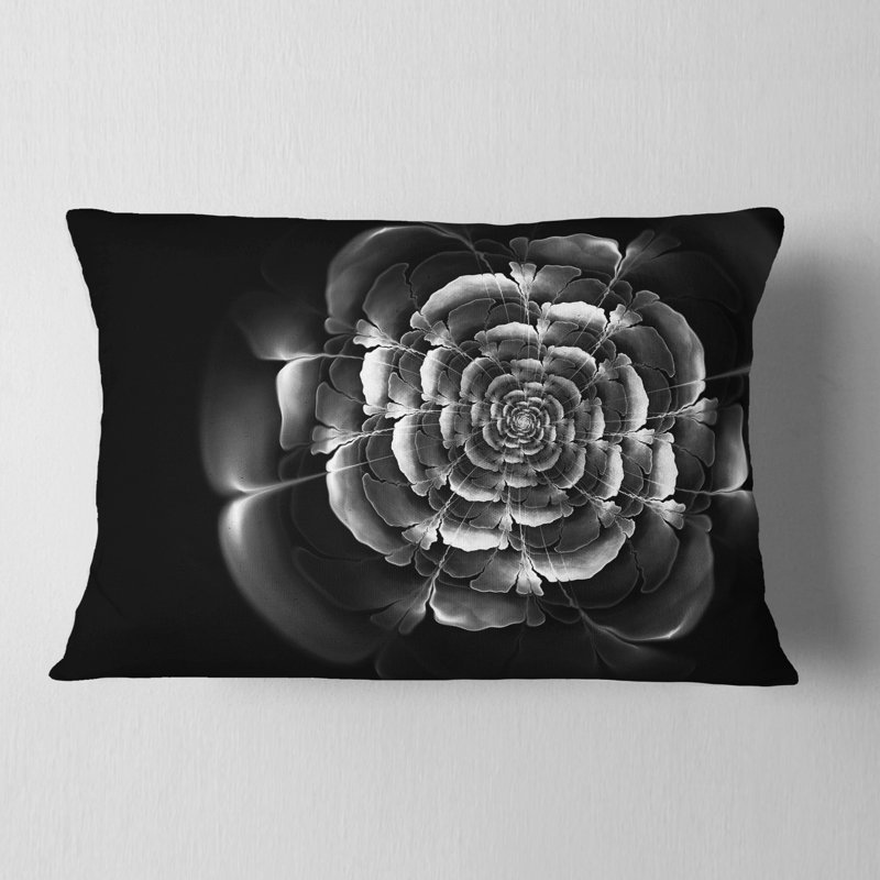 Coussin décoratif floral rose dans un coussin lombaire foncé, Argent