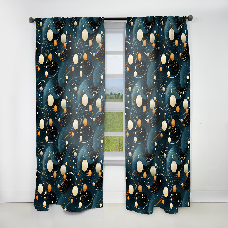 Motif à pois Art Deco Glamour I - rideau abstrait - rideau obscurcissant - 1 panneau, L 52 po x L 95 po
