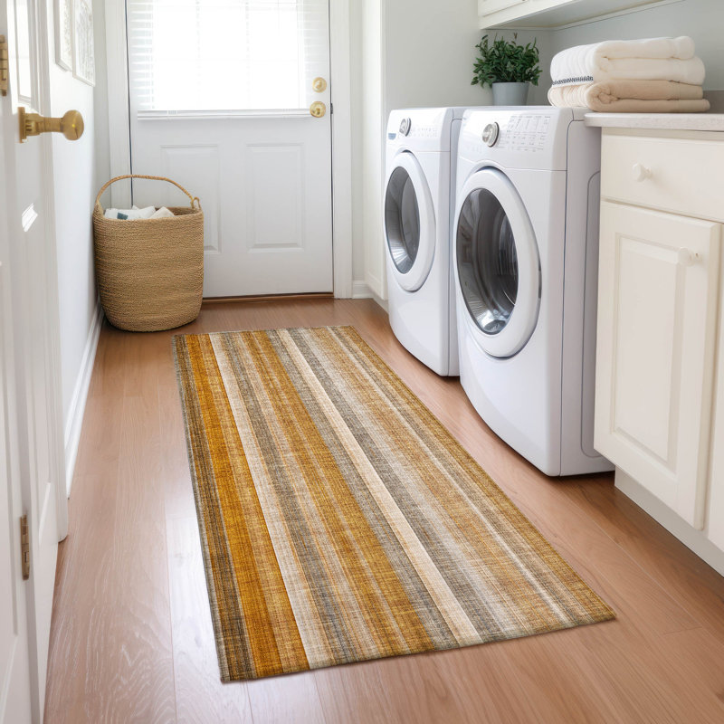 Kinslee Washable Striped Indoor / Outdoor Rug, Runner 2'3" x 7'6"